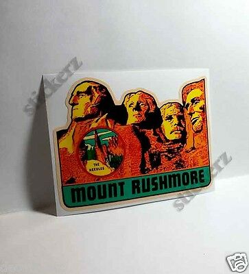 Mount Rushmore Vintage Style Travel Decal / Vinyl Sticker, Luggage Label